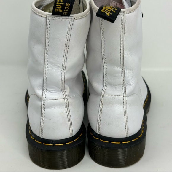 Dr. Martens *1460 Flat White Combat Boots - WHITE & BLACK - Picture 6 of 12
